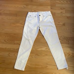 White Distressed Jeans by Joes